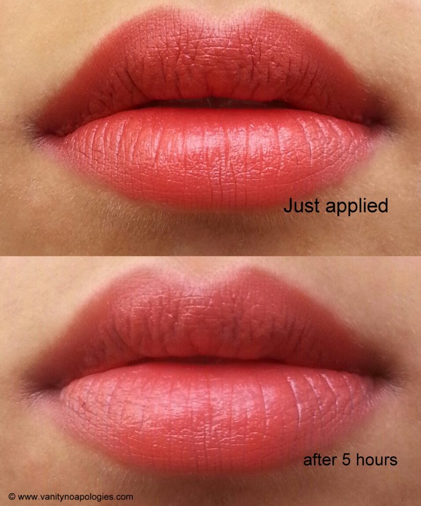 Colorbar lipstick peach crush lip swatchesVanitynoapologiesIndian Makeup and Beauty Blog