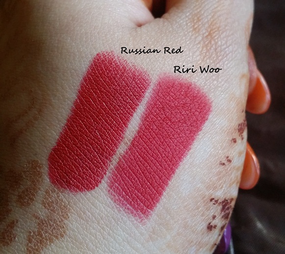 mac lipstick russian red vs ruby woo