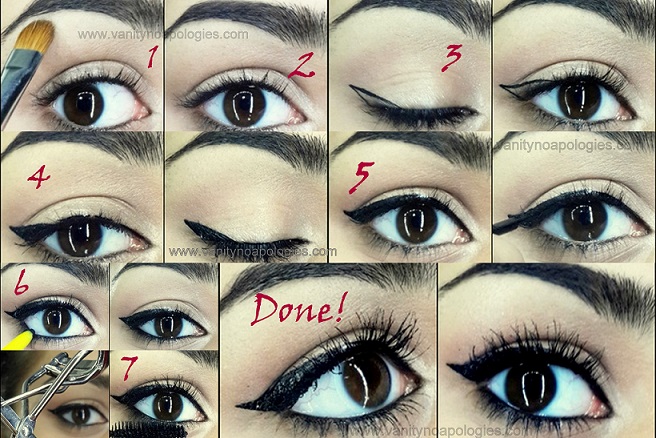 winged eyeliner step by step